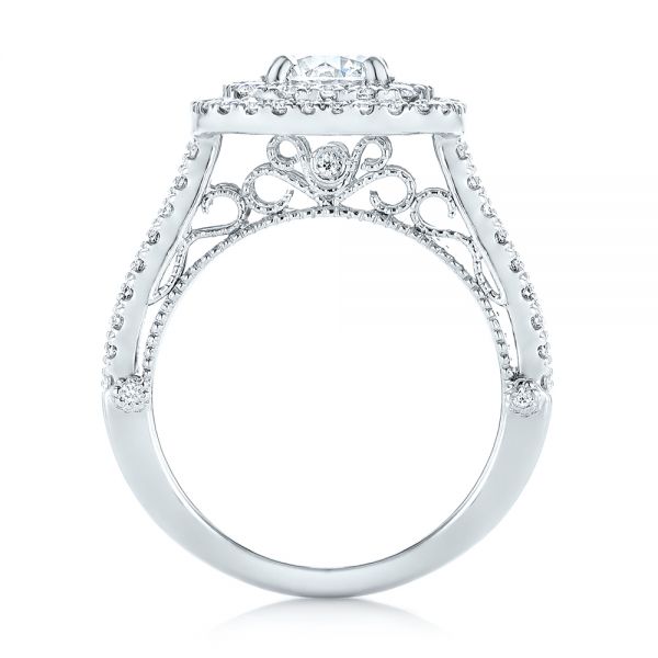 Platinum Custom Diamond Halo Engagement Ring - Front View - 103223