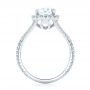  Platinum Custom Diamond Halo Engagement Ring - Front View -  103353 - Thumbnail