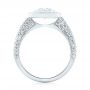  Platinum Custom Diamond Halo Engagement Ring - Front View -  103394 - Thumbnail