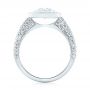  Platinum Custom Diamond Halo Engagement Ring - Front View -  103394 - Thumbnail