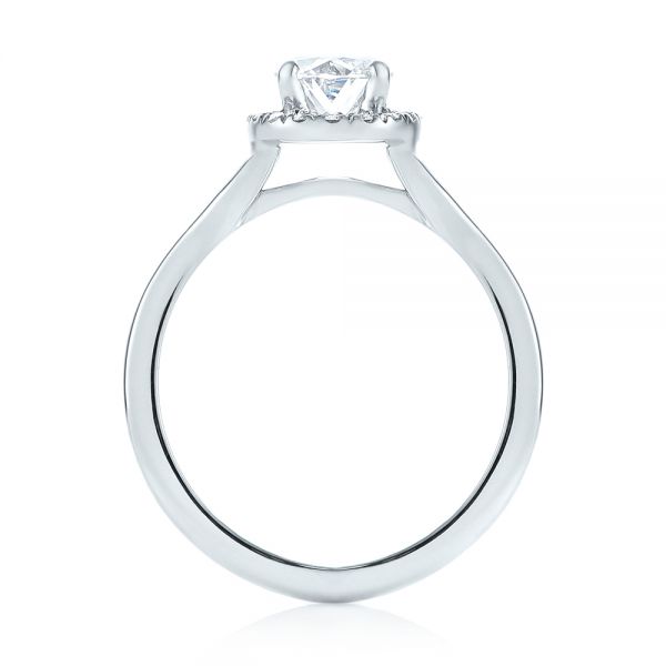 18k White Gold 18k White Gold Custom Diamond Halo Engagement Ring - Front View -  103413