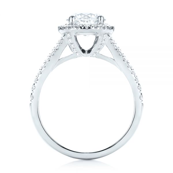  Platinum Platinum Custom Diamond Halo Engagement Ring - Front View -  103427