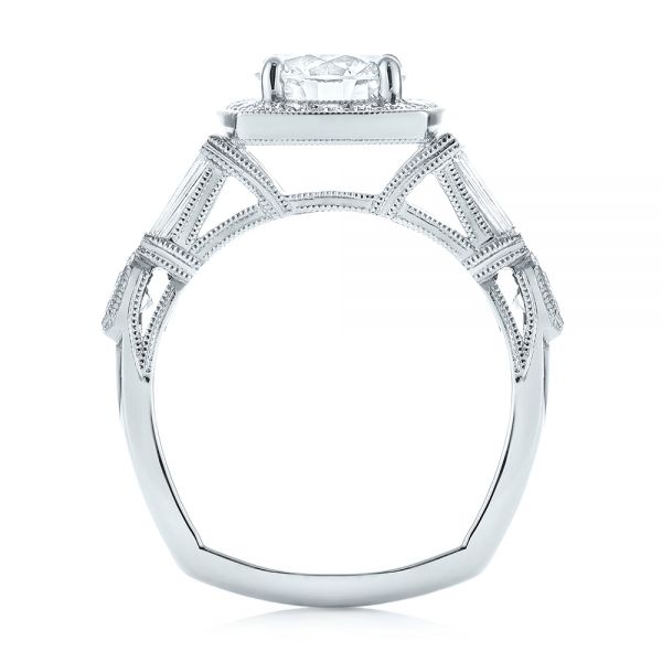 Platinum Custom Diamond Halo Engagement Ring - Front View - 103436