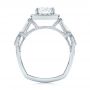  Platinum Custom Diamond Halo Engagement Ring - Front View -  103436 - Thumbnail