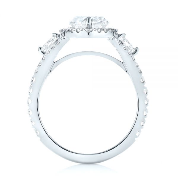 18k White Gold 18k White Gold Custom Diamond Halo Engagement Ring - Front View - 103632