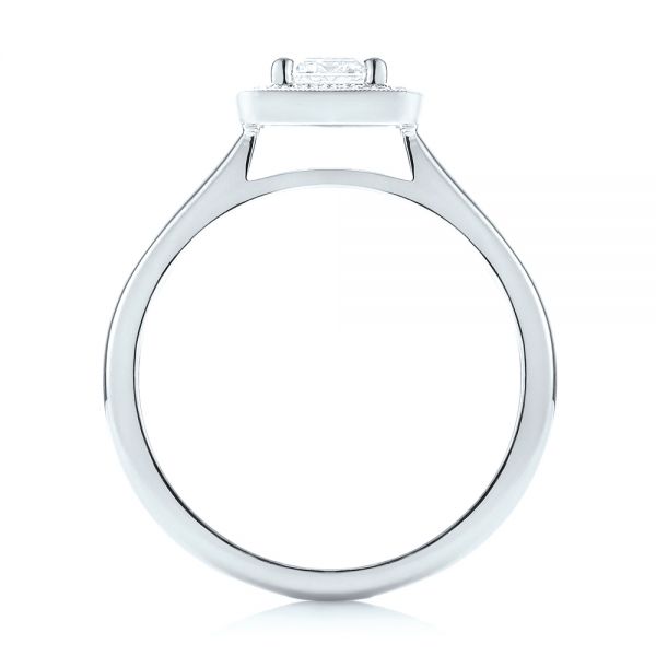 14k White Gold 14k White Gold Custom Diamond Halo Engagement Ring - Front View -  103914