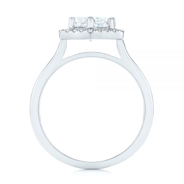 Platinum Custom Diamond Halo Engagement Ring - Front View - 103992