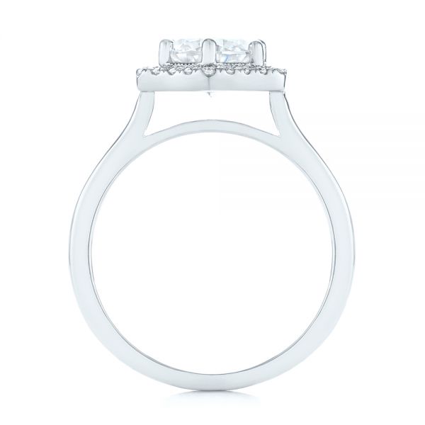  Platinum Custom Diamond Halo Engagement Ring - Front View -  103992