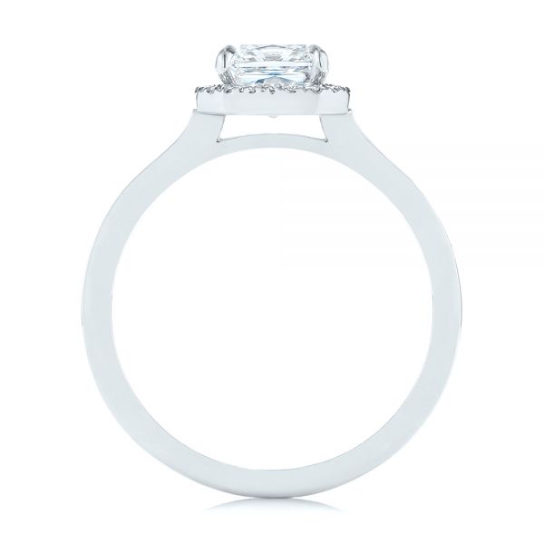 18k White Gold 18k White Gold Custom Diamond Halo Engagement Ring - Front View -  104070