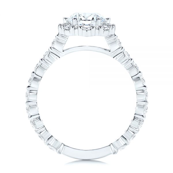 14k White Gold 14k White Gold Custom Diamond Halo Engagement Ring - Front View -  106108