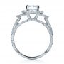 14k White Gold 14k White Gold Custom Diamond Halo Engagement Ring - Front View -  1128 - Thumbnail