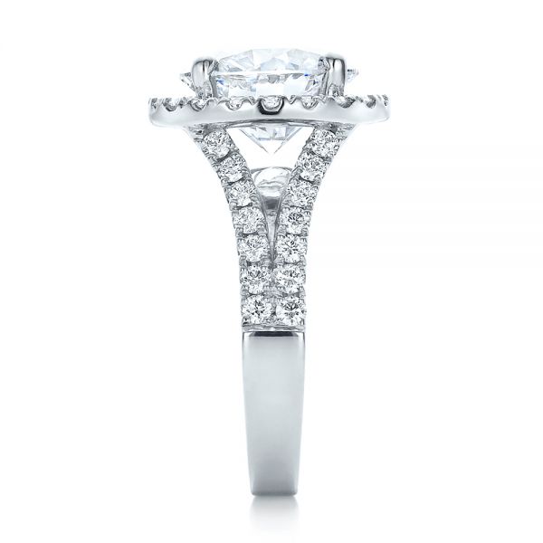  Platinum Custom Diamond Halo Engagement Ring - Side View -  100484
