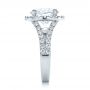  Platinum Custom Diamond Halo Engagement Ring - Side View -  100484 - Thumbnail
