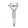 14k White Gold 14k White Gold Custom Diamond Halo Engagement Ring - Side View -  100484 - Thumbnail