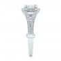 14k White Gold Custom Diamond Halo Engagement Ring - Side View -  100651 - Thumbnail