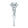14k White Gold Custom Diamond Halo Engagement Ring - Side View -  100651 - Thumbnail