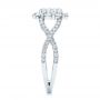 14k White Gold Custom Diamond Halo Engagement Ring - Side View -  100874 - Thumbnail