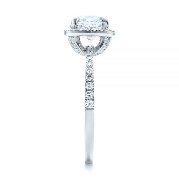  Platinum Custom Diamond Halo Engagement Ring - Side View -  101224