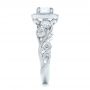 14k White Gold Custom Diamond Halo Engagement Ring - Side View -  102021 - Thumbnail