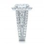18k White Gold 18k White Gold Custom Diamond Halo Engagement Ring - Side View -  102156 - Thumbnail