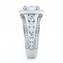 18k White Gold 18k White Gold Custom Diamond Halo Engagement Ring - Side View -  102158 - Thumbnail