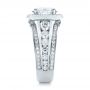  Platinum Custom Diamond Halo Engagement Ring - Side View -  102158 - Thumbnail