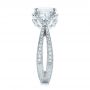 18k White Gold 18k White Gold Custom Diamond Halo Engagement Ring - Side View -  102263 - Thumbnail