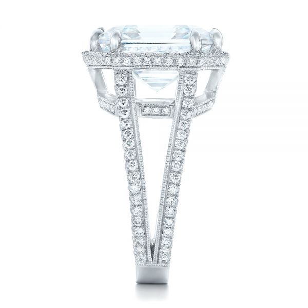 Platinum Custom Diamond Halo Engagement Ring - Side View - 102368