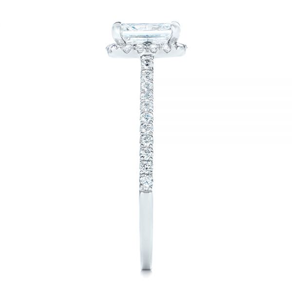 Platinum Custom Diamond Halo Engagement Ring - Side View - 102434