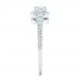 18k White Gold Custom Diamond Halo Engagement Ring - Side View -  102597 - Thumbnail