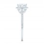 18k White Gold Custom Diamond Halo Engagement Ring - Side View -  102692 - Thumbnail