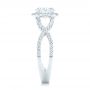 18k White Gold 18k White Gold Custom Diamond Halo Engagement Ring - Side View -  102748 - Thumbnail