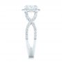 14k White Gold Custom Diamond Halo Engagement Ring - Side View -  102748 - Thumbnail