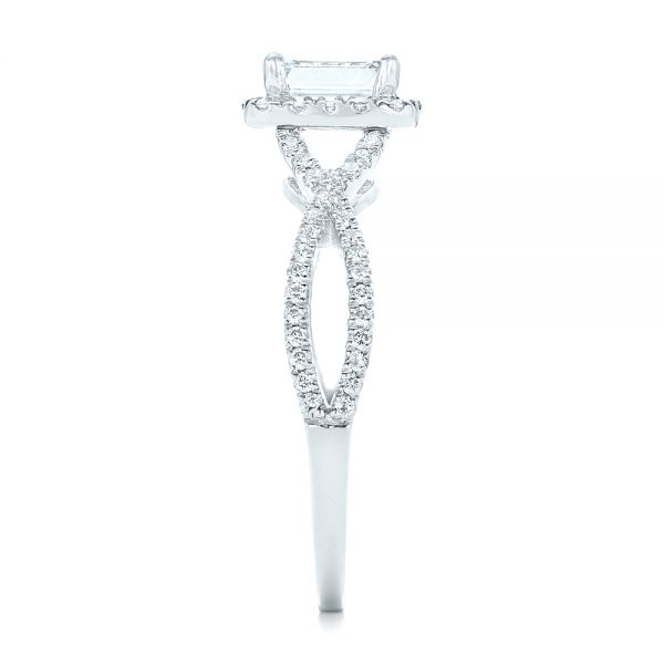 Platinum Custom Diamond Halo Engagement Ring - Side View - 102751