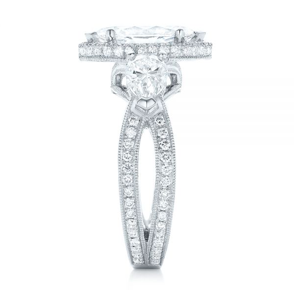  Platinum Custom Diamond Halo Engagement Ring - Side View -  102873