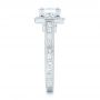14k White Gold Custom Diamond Halo Engagement Ring - Side View -  102882 - Thumbnail