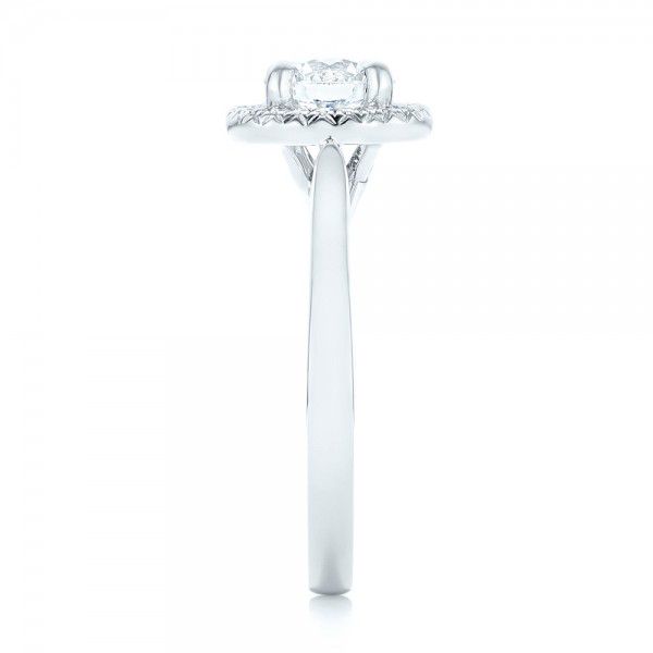  Platinum Platinum Custom Diamond Halo Engagement Ring - Side View -  103002