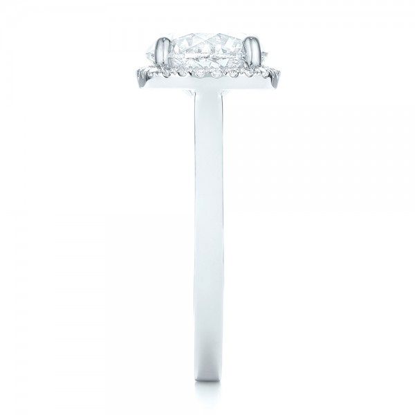 Platinum Custom Diamond Halo Engagement Ring - Side View - 103005