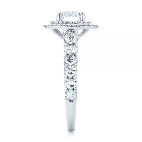 Platinum Custom Diamond Halo Engagement Ring - Side View - 103139