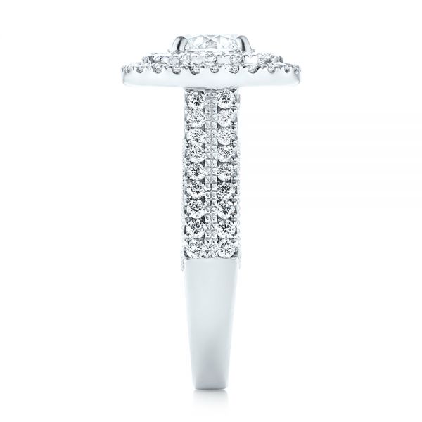 Platinum Custom Diamond Halo Engagement Ring - Side View - 103223