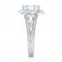 18k White Gold Custom Diamond Halo Engagement Ring - Side View -  103325 - Thumbnail