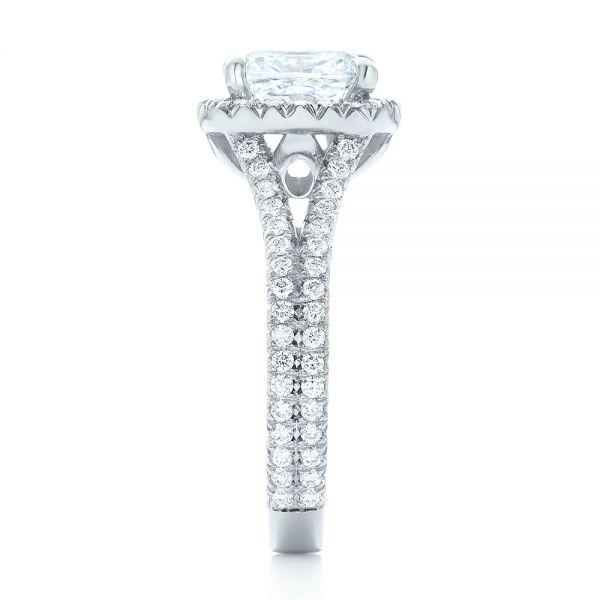  Platinum Custom Diamond Halo Engagement Ring - Side View -  103353
