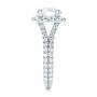 18k White Gold 18k White Gold Custom Diamond Halo Engagement Ring - Side View -  103357 - Thumbnail