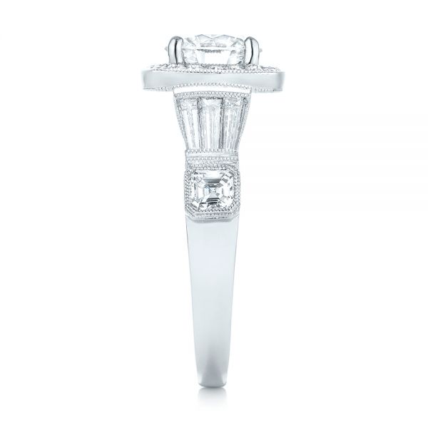  Platinum Custom Diamond Halo Engagement Ring - Side View -  103436