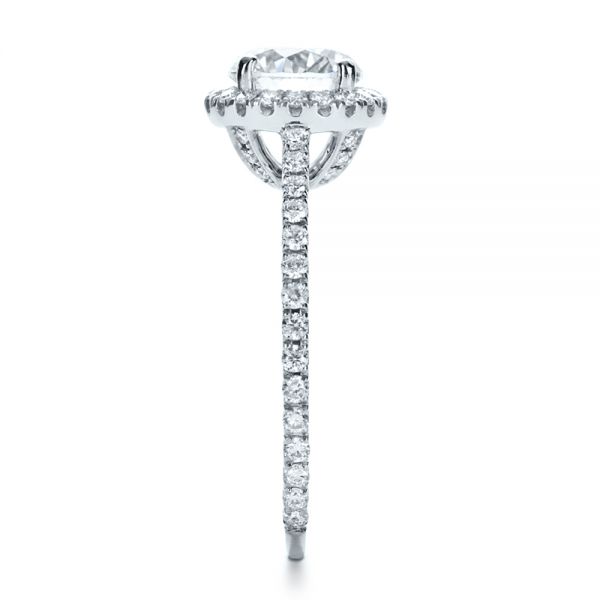  Platinum Custom Diamond Halo Engagement Ring - Side View -  1123