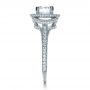 18k White Gold Custom Diamond Halo Engagement Ring - Side View -  1128 - Thumbnail