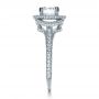 14k White Gold 14k White Gold Custom Diamond Halo Engagement Ring - Side View -  1128 - Thumbnail