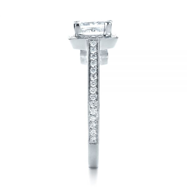 Platinum Custom Diamond Halo Engagement Ring - Side View - 1435