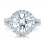  Platinum Custom Diamond Halo Engagement Ring - Top View -  100484 - Thumbnail