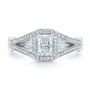  Platinum Platinum Custom Diamond Halo Engagement Ring - Top View -  100651 - Thumbnail